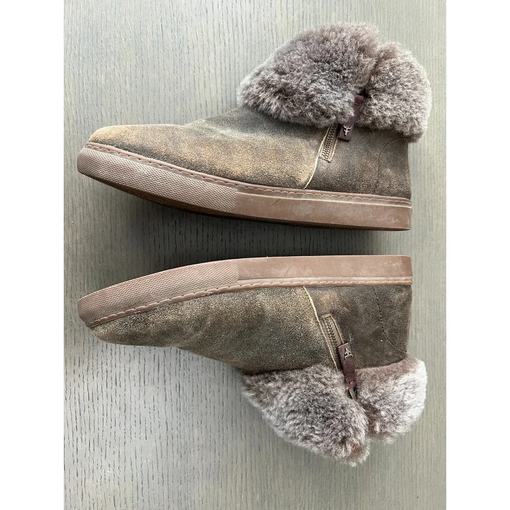 Trask Lexi Genuine Shearling Sneaker (Women), Brown, 9